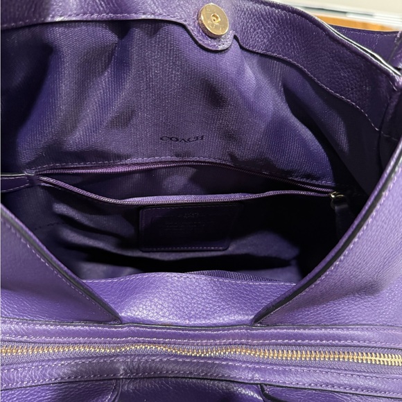 Coach Purple Leather Handbag - Picture 5 of 16